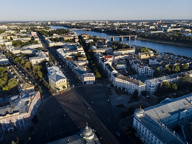 Историческая застройка Твери с трехлучевой симметрией